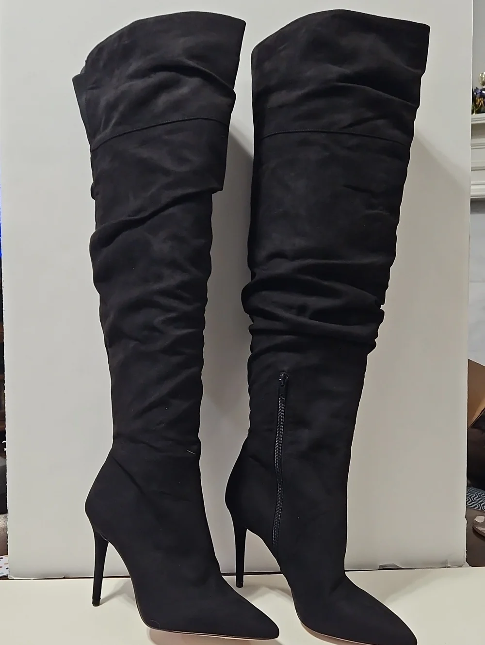 Jessica Simpson Luxella Black Suede Over-the-Knee Stiletto Boots